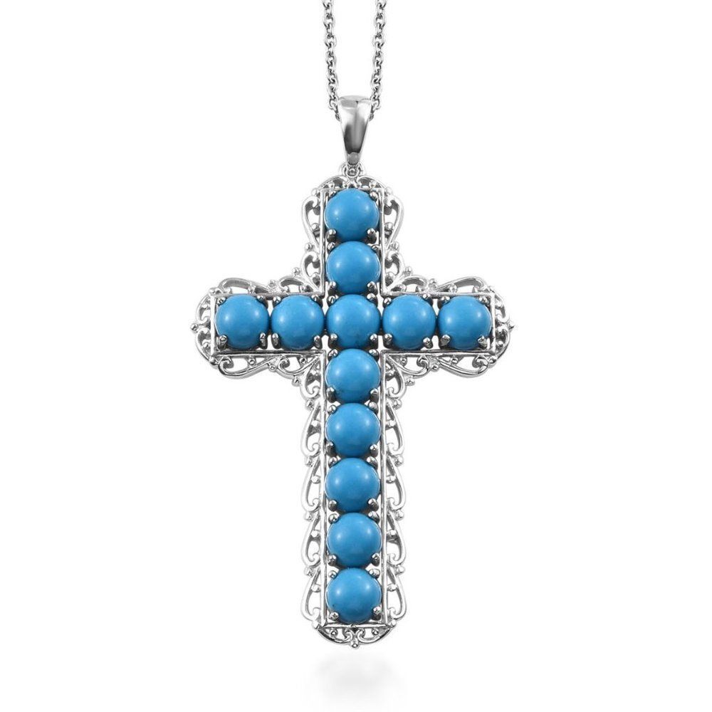 Howlite Pendant Necklace (20 in) Blue